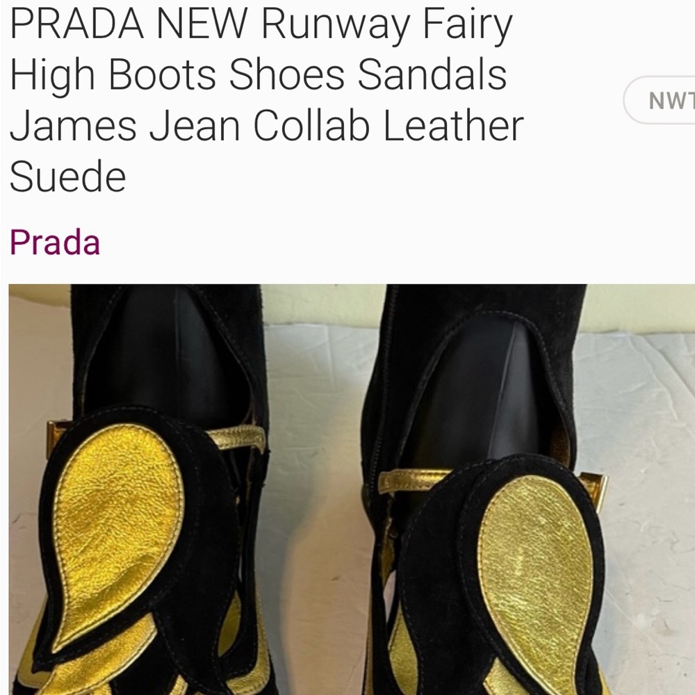 Runway fairy high knees boots sandals shoes leather suede gold black.